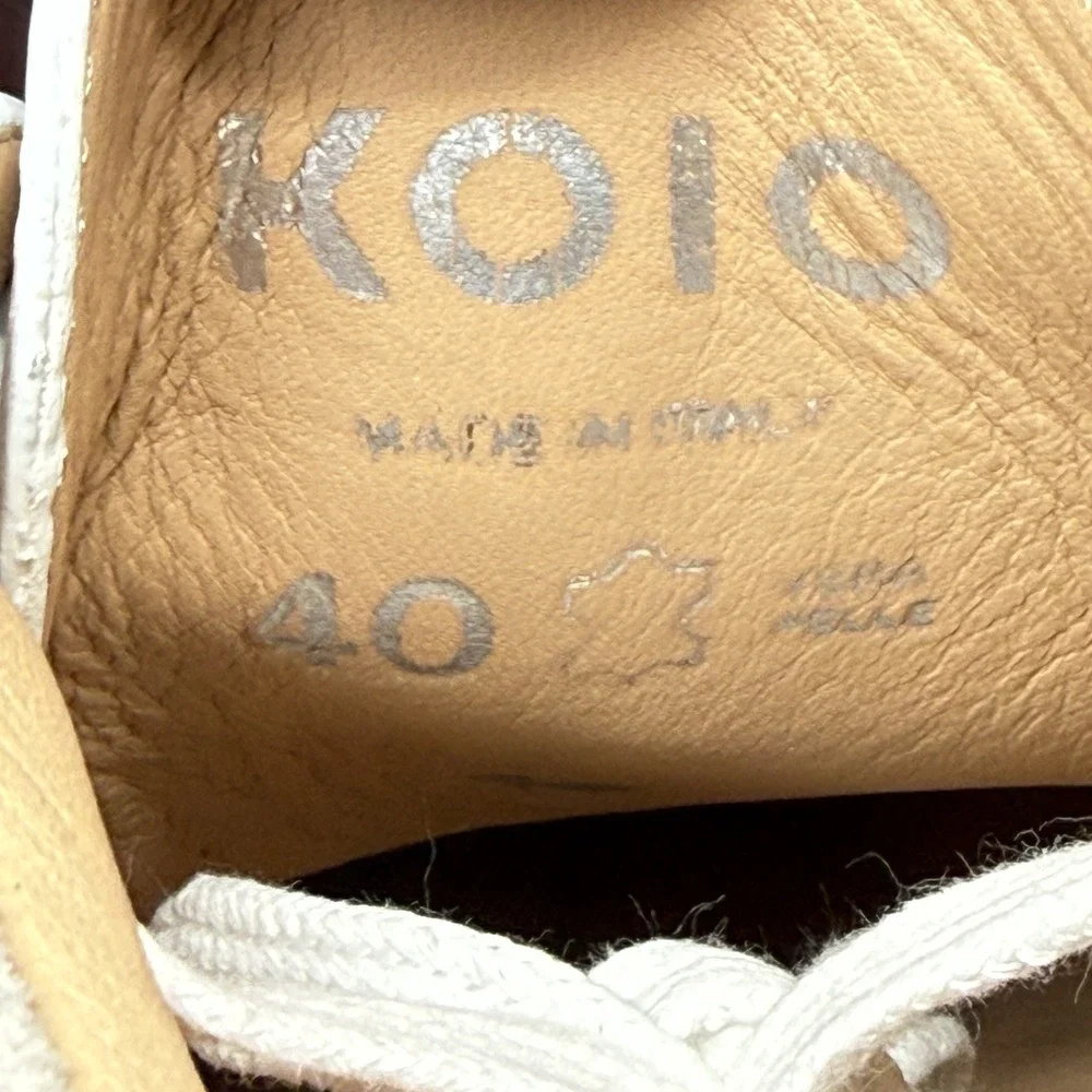 Koio Capri Low White Leather Sneakers EU 40 Mens 7 Womens 9 New Italy Dust Bag